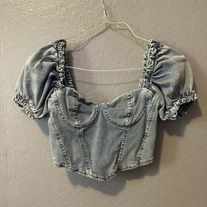 Denim Blue Corset Top